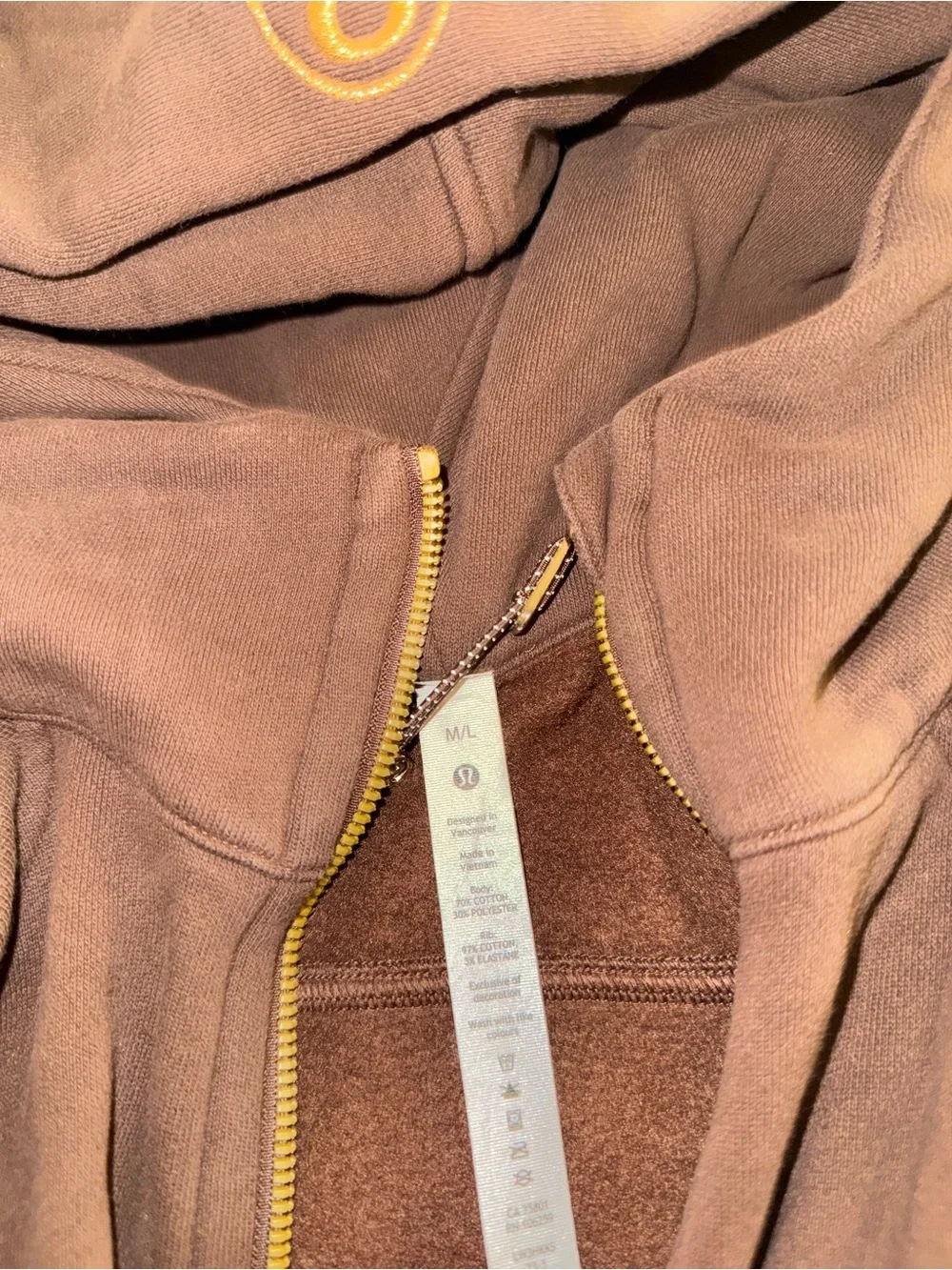 Lulu Scuba Zip-Up Hoodie with Gold Logo